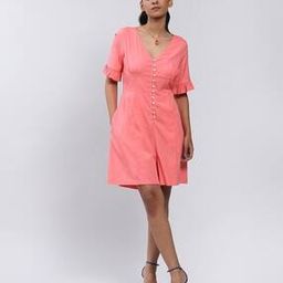 label ritu kumar V-Neck Button-Down Playsuit-picture-5