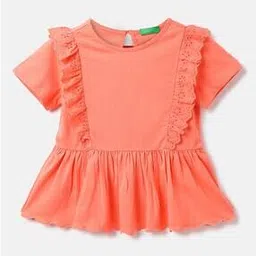 united colors of benetton Schiffli Round-Neck Flounce Top-picture-45