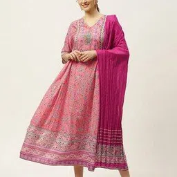 juniper Printed A-line Kurta with Dupatta-picture-38
