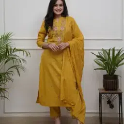 opive fashion hub Women Embellished Straight Kurta Suit Set -picture-48