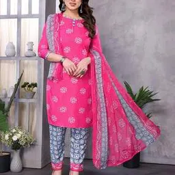 anand Women Block Print 3-Piece Unstitched Dress Material-picture-21