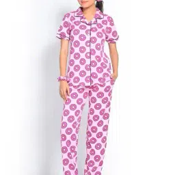 jade & julie Women Block Printed Nightwear Set            image 1