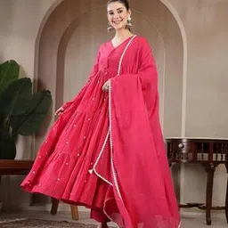 gulmohar jaipur Cottom Anarkali Kurta Set-picture-28
