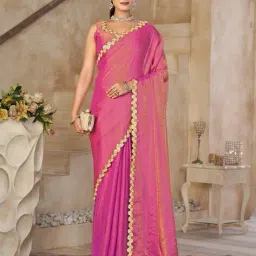 kasee Embroidered Saree with Scalloped Border image 1