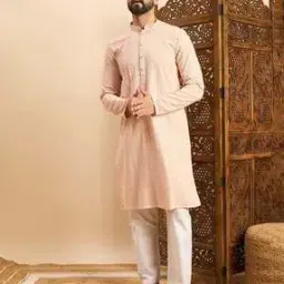 Men Embroidered Regular Fit Long Kurta-image-99