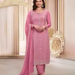 zonfab Women Embroidered 3-Piece Semi-Stitched Straight Dress Material-picture-51