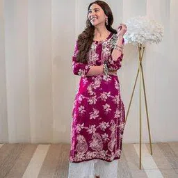 Women Embroidery Straight Kurta-image-16
