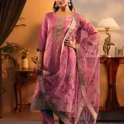 libas art Women Embroidered Straight Kurta Suit Set-picture-17