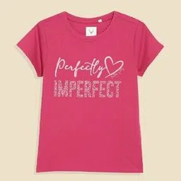 allen solly Girls Typographic Print Regular Fit Cotton T-Shirt-picture-34