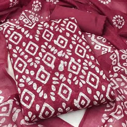 nyrika Women Geometric Print 3-Piece Dress Material image 1