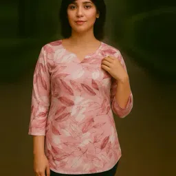 revangi Women Leaf Print Straight Tunic image 1