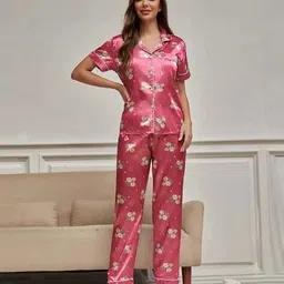 fyre rose Women Floral Nightwear Set image 1