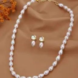 carlton london Women Gold-Plated Pearl-Beaded Necklace & Earrings Set-picture-44