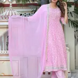 singni Women Embroidered Anarkali Kurta Set with Dupatta-picture-12