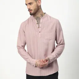 vastrado Men Striped Short Kurta image 1