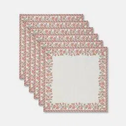fabindia Set of 6 Floral Print Napkins-picture-11