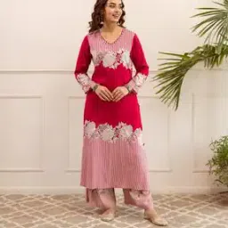 indie picks Floral Straight Kurta Set-picture-24