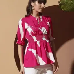zwerlon x ag Women Printed Regular Fit V-Neck Top-picture-44
