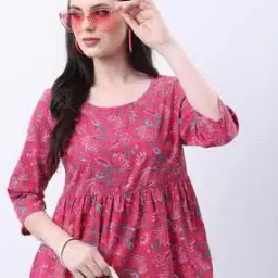 vishudh Women Floral Print Regular Fit Round-Neck Tunic-picture-19