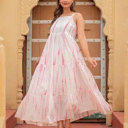 juniper Women Tie and Dye Tiered Cotton Long Dress-picture-16