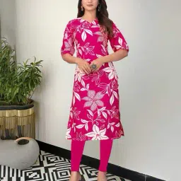 nyrika Women Floral Straight Kurti image 1