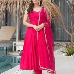 nyrika Women Anarkali Kurta with Pants & Dupatta image 1