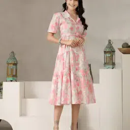 zwerlon x ag Women Floral Print Tiered Dress with Waist Tie-Up-picture-38