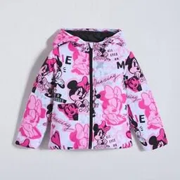 hopscotch Girls Mickey Mouse Print Puffer Jacket-picture-44