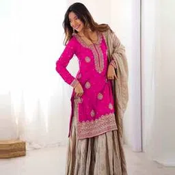 nyrika Women Embellished Straight Kurta Set with Dupatta-picture-19