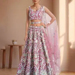 zeel clothing Women Embroidery Lehenga Choli Set with Dupatta image 1