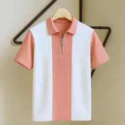 Men Colour-Block Regular Fit Polo T-Shirt-image-62