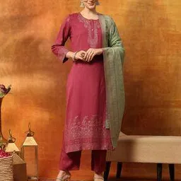 nayam by lakshita Women Embroidered Straight Kurta Set-picture-11