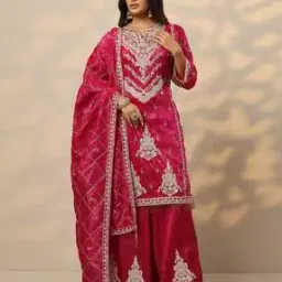 libas art Women Embroidered Straight Kurta Suit Set -picture-43