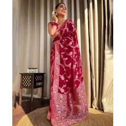 indie picks Women Banarasi Silk Traditional Saree-picture-27