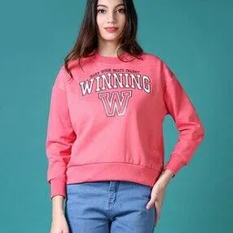 v-mart Women Regular Fit Sweatshirt with Ribbed Hems-picture-24