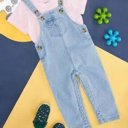 yu by pantaloons Washed Dungaree with T-Shirt-picture-13