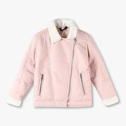 Girls Regular Fit Biker Jacket-image-22