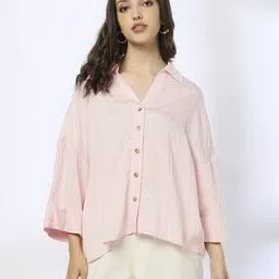 dnmx Women Seersucker Relaxed Fit Shirt-picture-23
