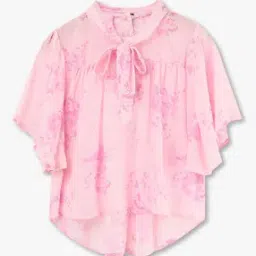 Girls Floral Print Regular Fit Top with Slip-image-57