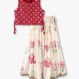 rio girls Girls Floral Print Lehenga with Choli & Dupatta image 1