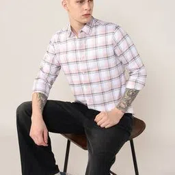 alpha tribe Men Checked Slim Fit Cotton Shirt-picture-19
