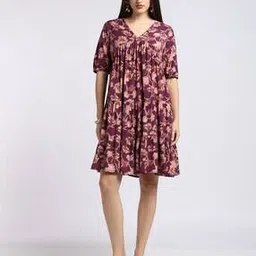 svrnaa by azorte Floral Print Tiered Dress-picture-30