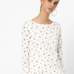 aero jeans womens Floral Print Top with Flounce Sleeves-picture-28