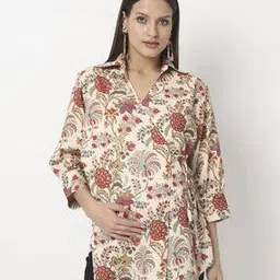angloindu Women Floral Print Loose Fit Wrap Top-picture-33