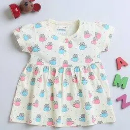 bumzee Printed A-Line Dress with Short Sleeves-picture-14