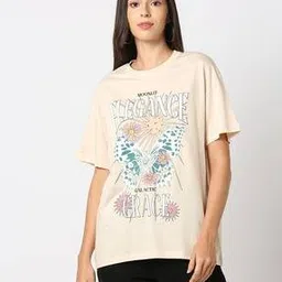 dnmx Women Graphic Print Oversized Fit Crew-Neck T-Shirt-picture-38
