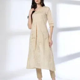 avaasa mix n' match Women Printed V-Neck A-Line Kurta-picture-47