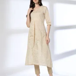 avaasa mix n' match Women Printed V-Neck A-Line Kurta image 1