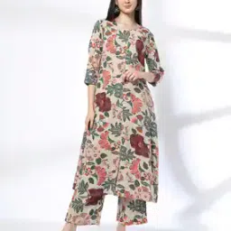 Women Floral Print Straight Kurta with Palazzos-image-87