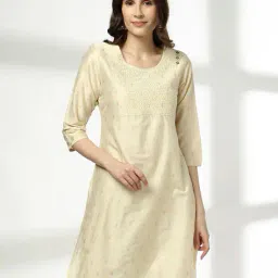 avaasa mix n' match Women Embroidered Straight Kurta image 1